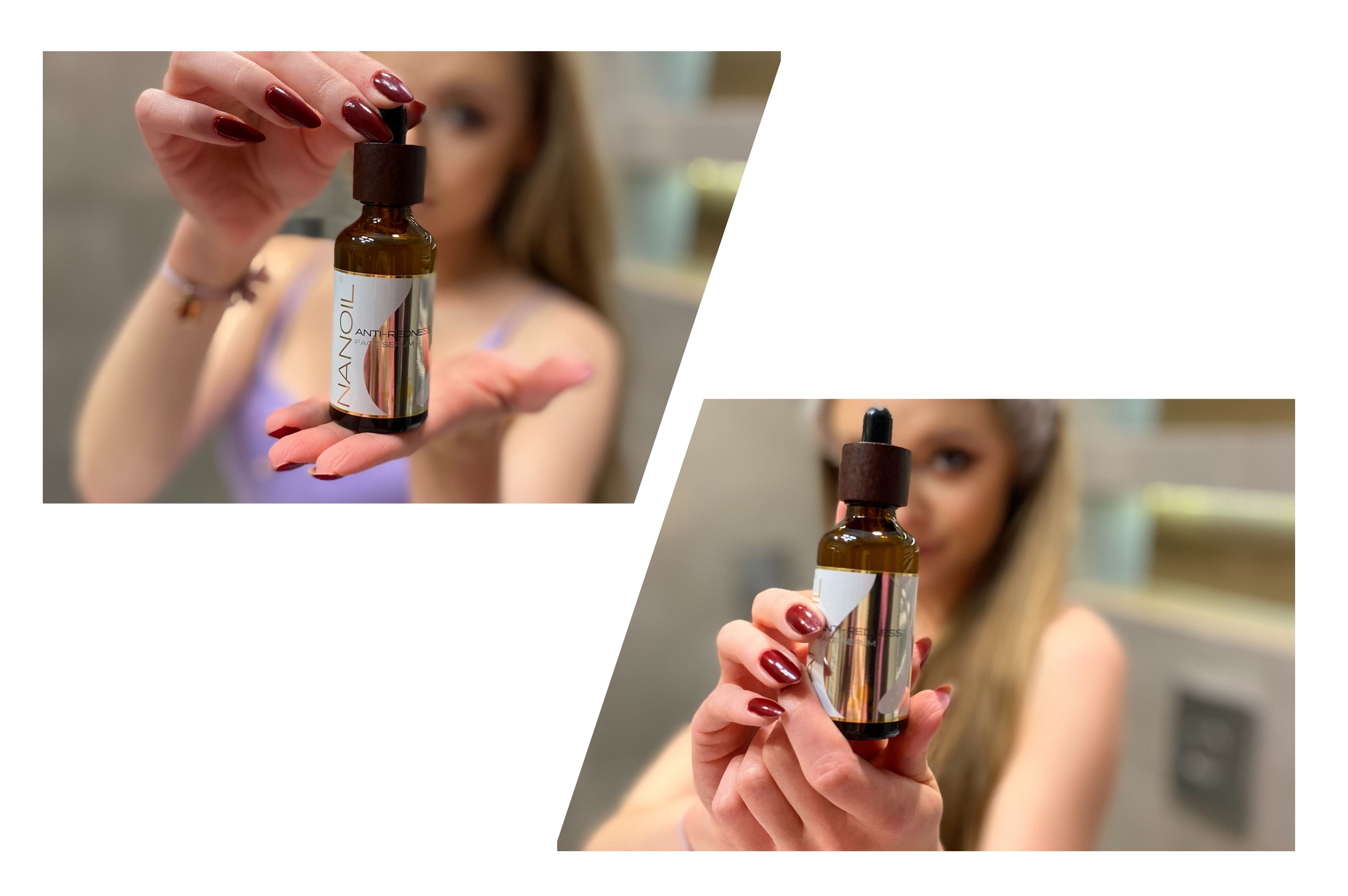 κορυφαίο σέρουμ προσώπου κατά των κοκκινίλων Nanoil